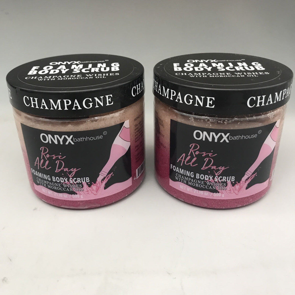 2 Pack Onyx Bathhouse Foaming Body Scrub Champagne Wishes 21oz Each