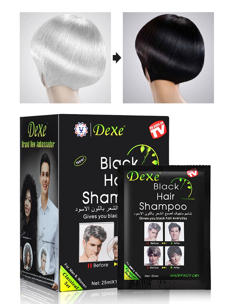 Black Hair Shampoo 10-Pack 25ml Instant Color