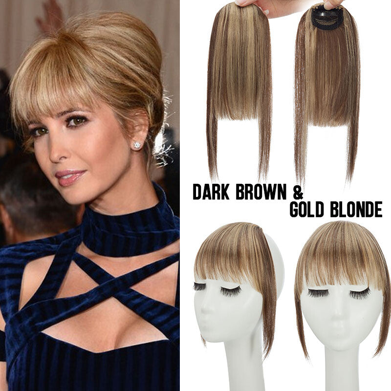Clip-In Thin Neat Bangs Hairpiece for Front Fringe Hair Extensions