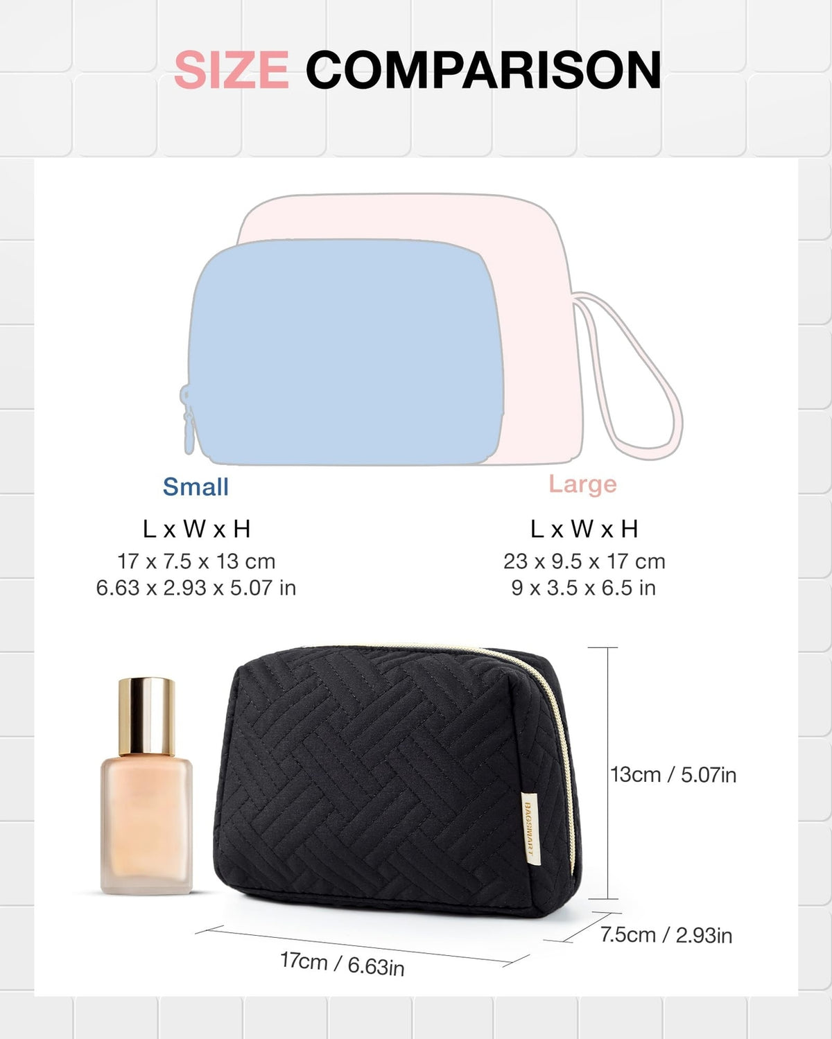 Small Travel Makeup Bag Waterproof Cosmetic Organizer Pouch
