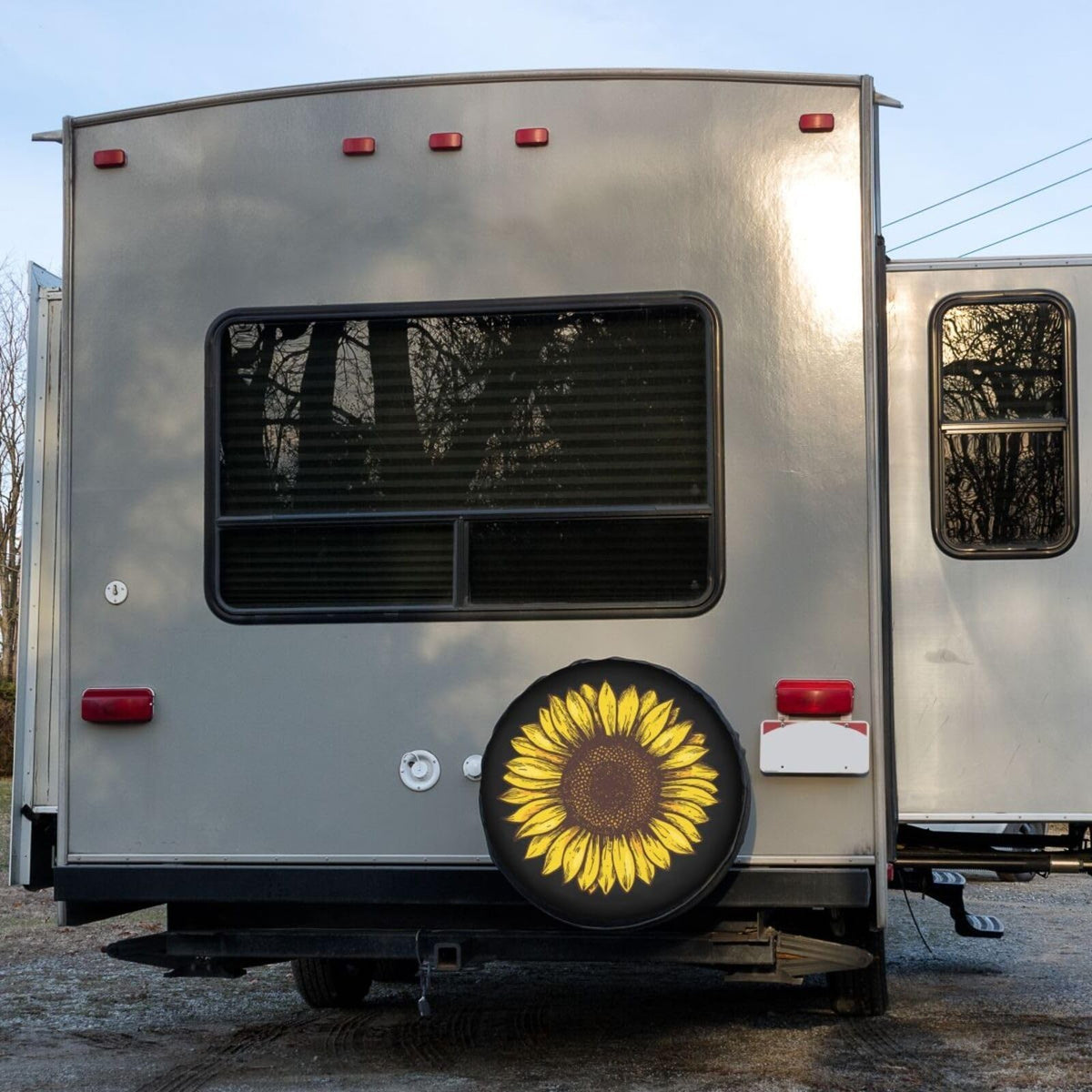 15 Inch Sunflower Spare Tire Cover Waterproof Dustproof for RV SUV Trailer