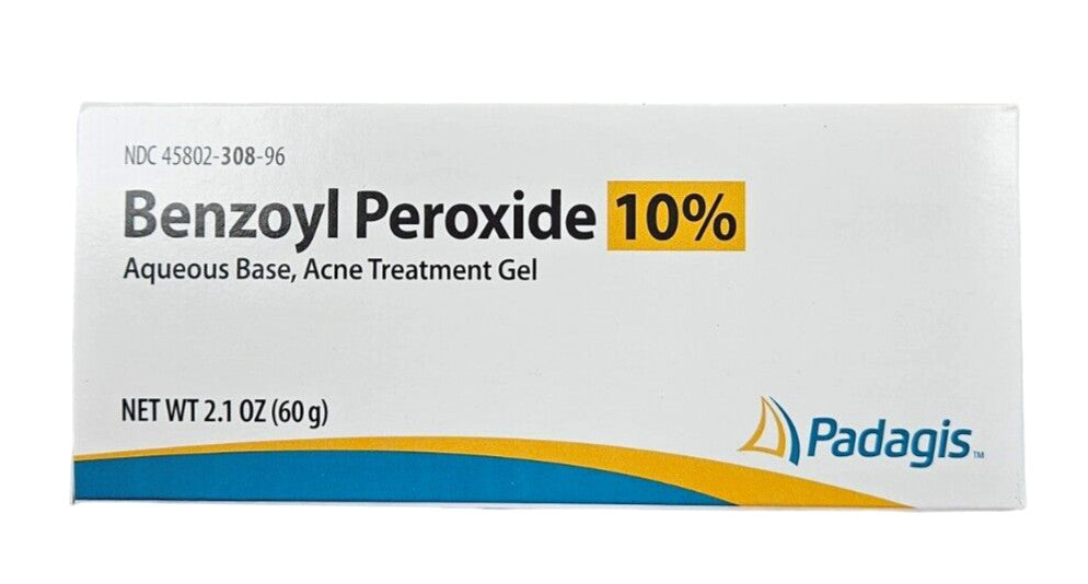 Pharmaceutical Grade Benzoyl Peroxide 10% Acne Gel 2.1oz - Clear Skin Treatment