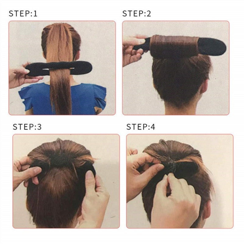 6× Hair Donut Bun Maker Magic Styling French Chignon Ballet Sock Updo