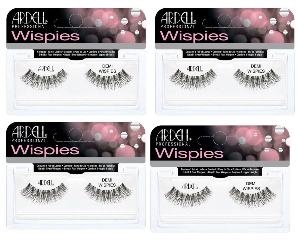 False Eyelashes Demi Wispies 4-Pack - Natural Flare for Makeup & Photoshoots