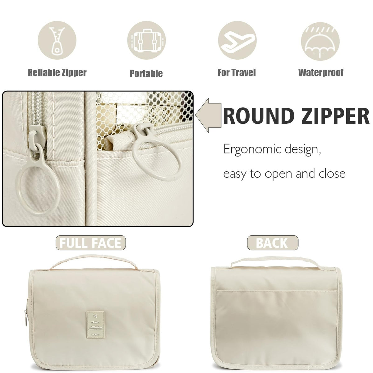 Travel Toiletry Bag Hanging Organizer for Women & Men Waterproof Cosmetic Case
