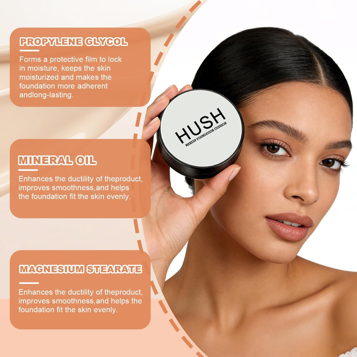 Light-Medium Skin Foundation Cushion with Hyaluronic Acid - Natural Glow