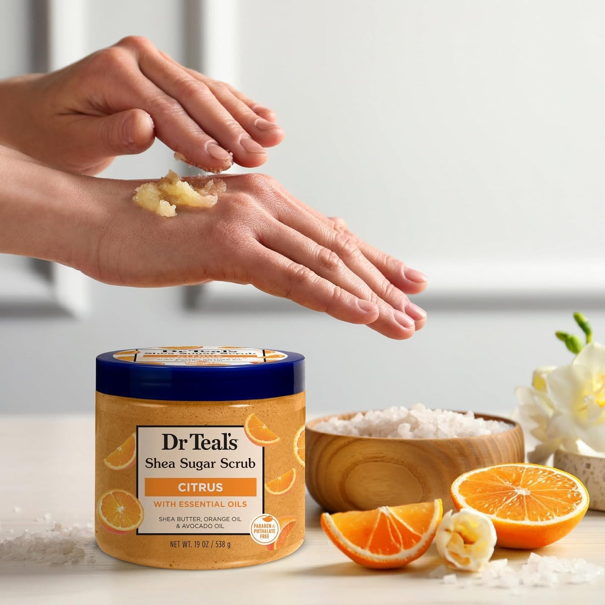 Dr Teal's Shea Sugar Body Scrub Vitamin C Exfoliator 19oz - Lot of 3