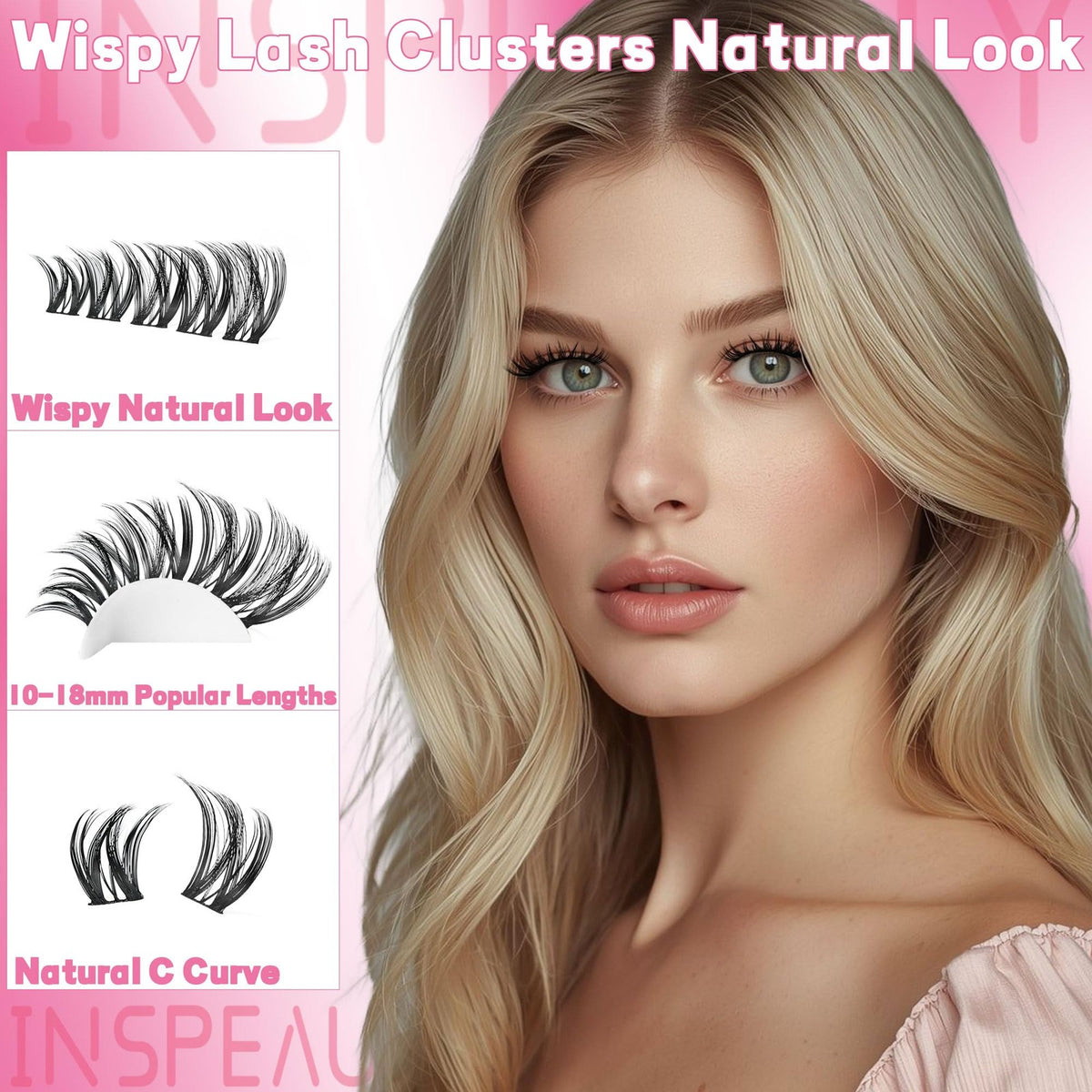 DIY Lash Extension Kit with Wispy Clusters 10-18mm Waterproof Bond & Tweezers