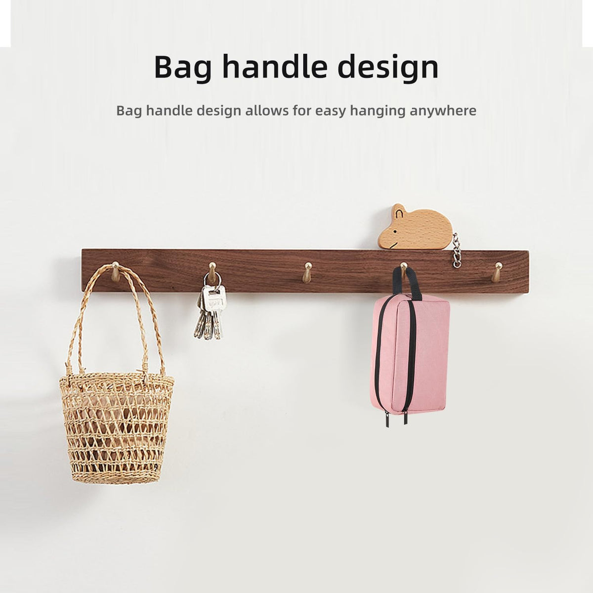 Travel Toiletry Bag for Women & Men Hanging Cosmetic Organizer Pink