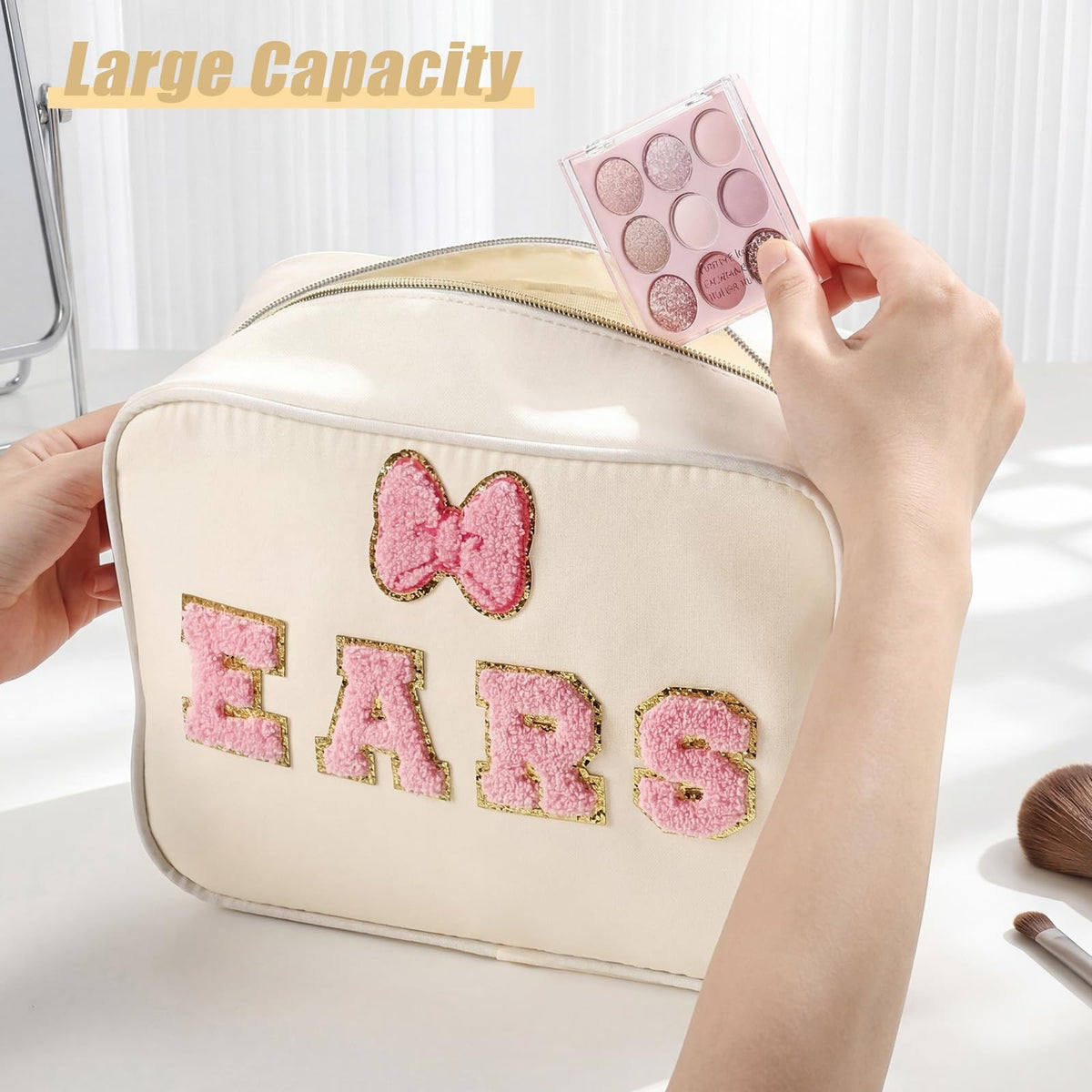 Large Capacity Travel Headband Organizer Bag for Hair Accessories Nylon