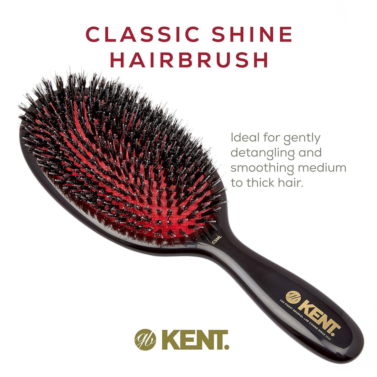 Large Oval Boar Hair Straightening Brush - 9 Inch Natural Hair Styling Tool