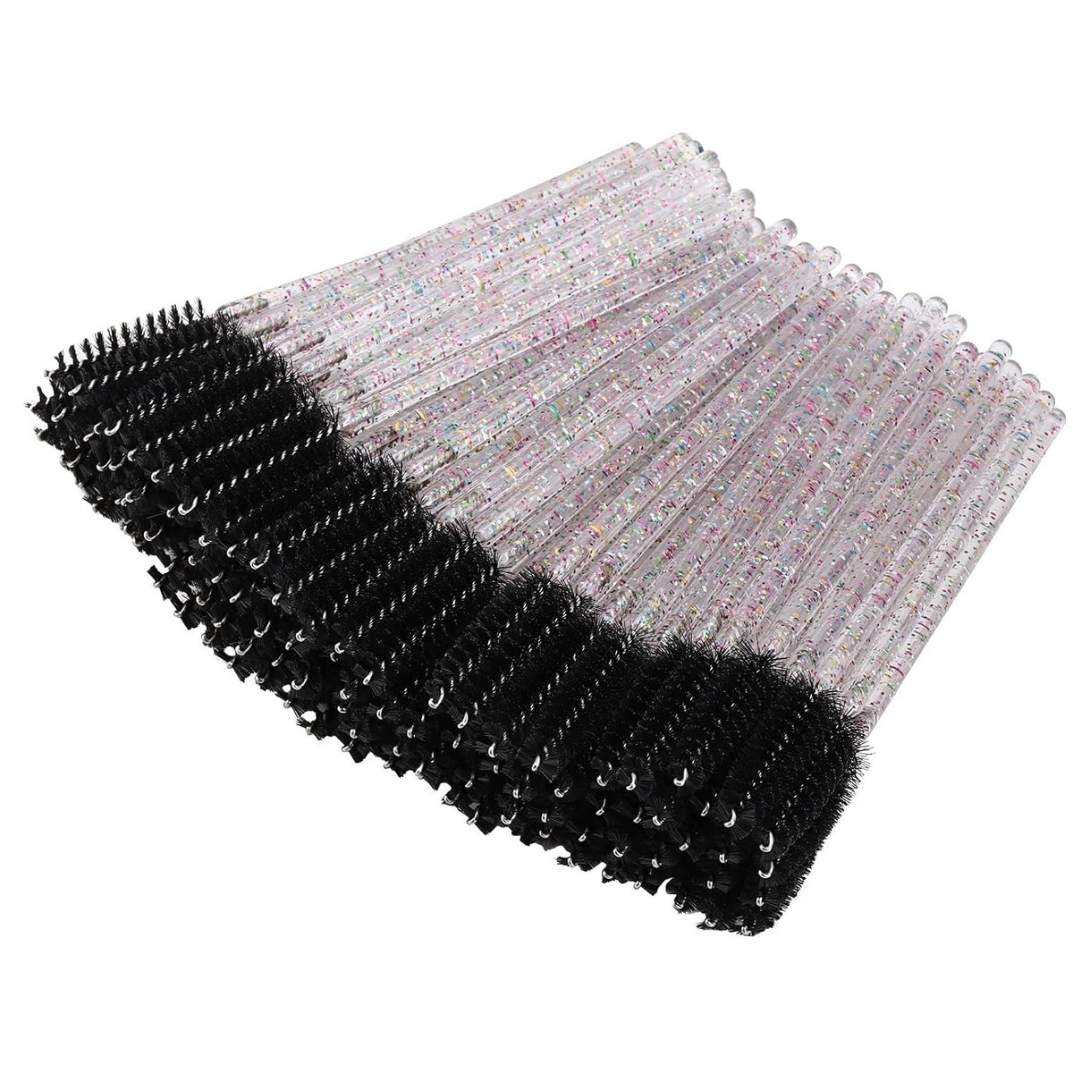 Disposable Eyelash Mascara Brushes Set - 100 Soft Fiber Lash Wands & Applicators