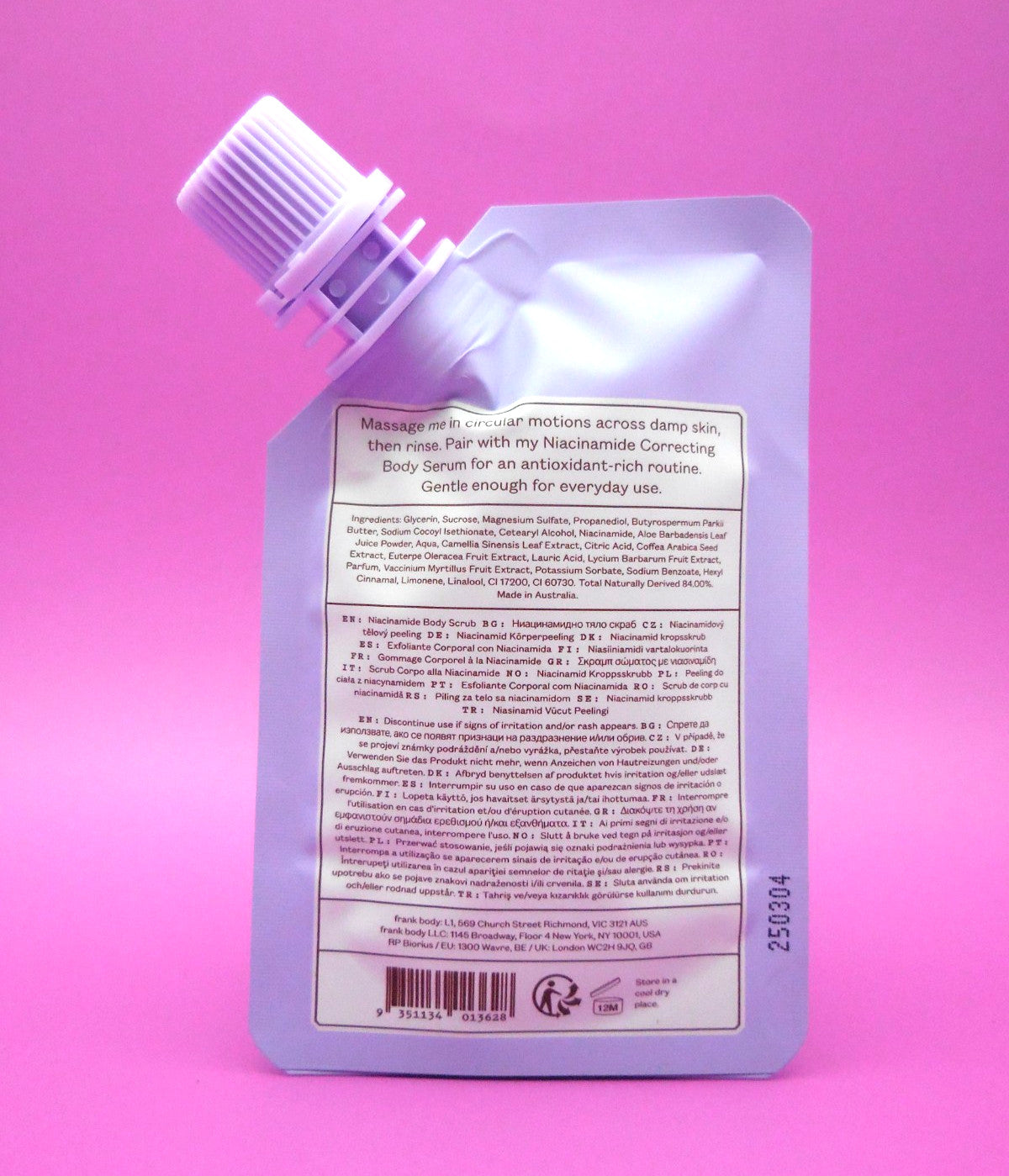 Frank Body Niacinamide Scrub ℮ 30g / 1.06 oz NEW SEALED DELUXE SAMPLE