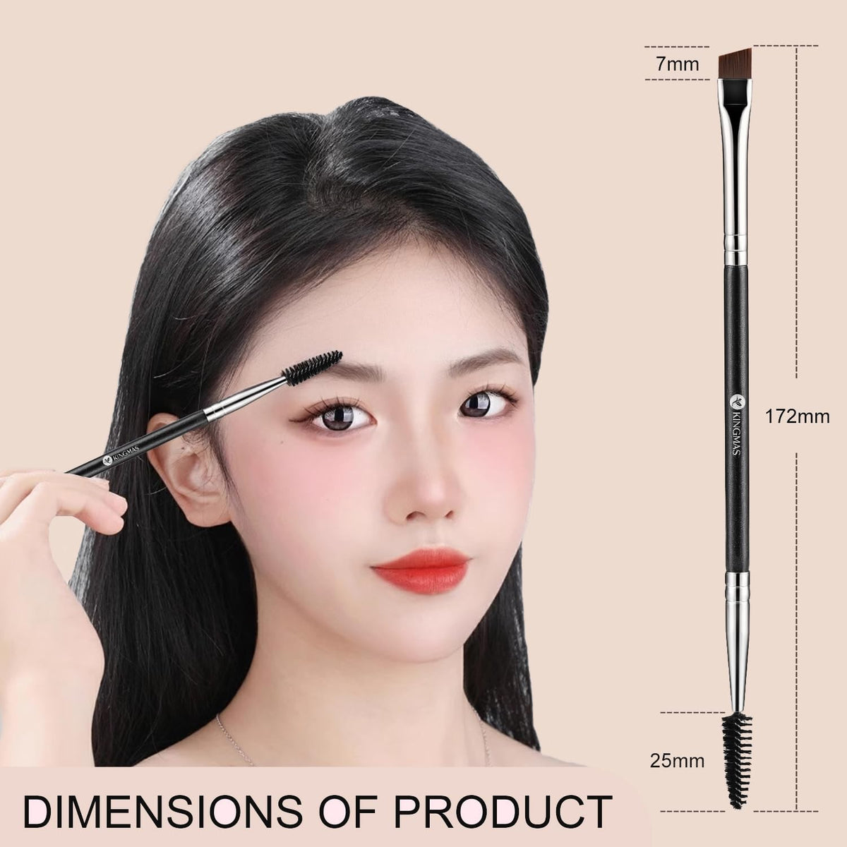 Double-Ended Eyebrow Brush for Precise Makeup Application