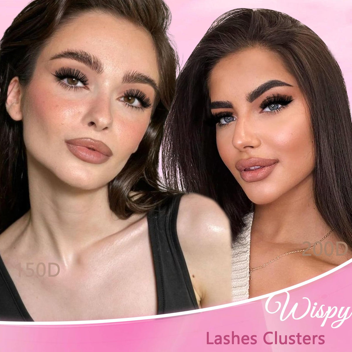 DIY Eyelash Clusters Kit with Bond & Seal - Thick Silk Lash Extensions