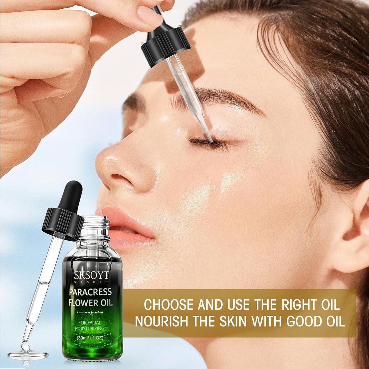 Organic Paracress Facial Oil - Cold Pressed Natural Skin Care Serum 1 Fl Oz