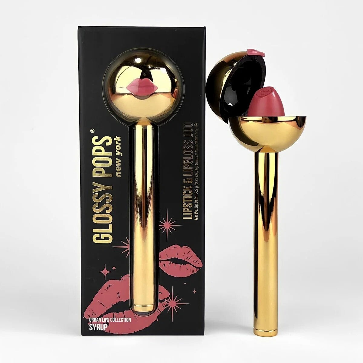 Glossy Pop Urban Lips Syrup Long-Lasting Lipstick & Gloss Set