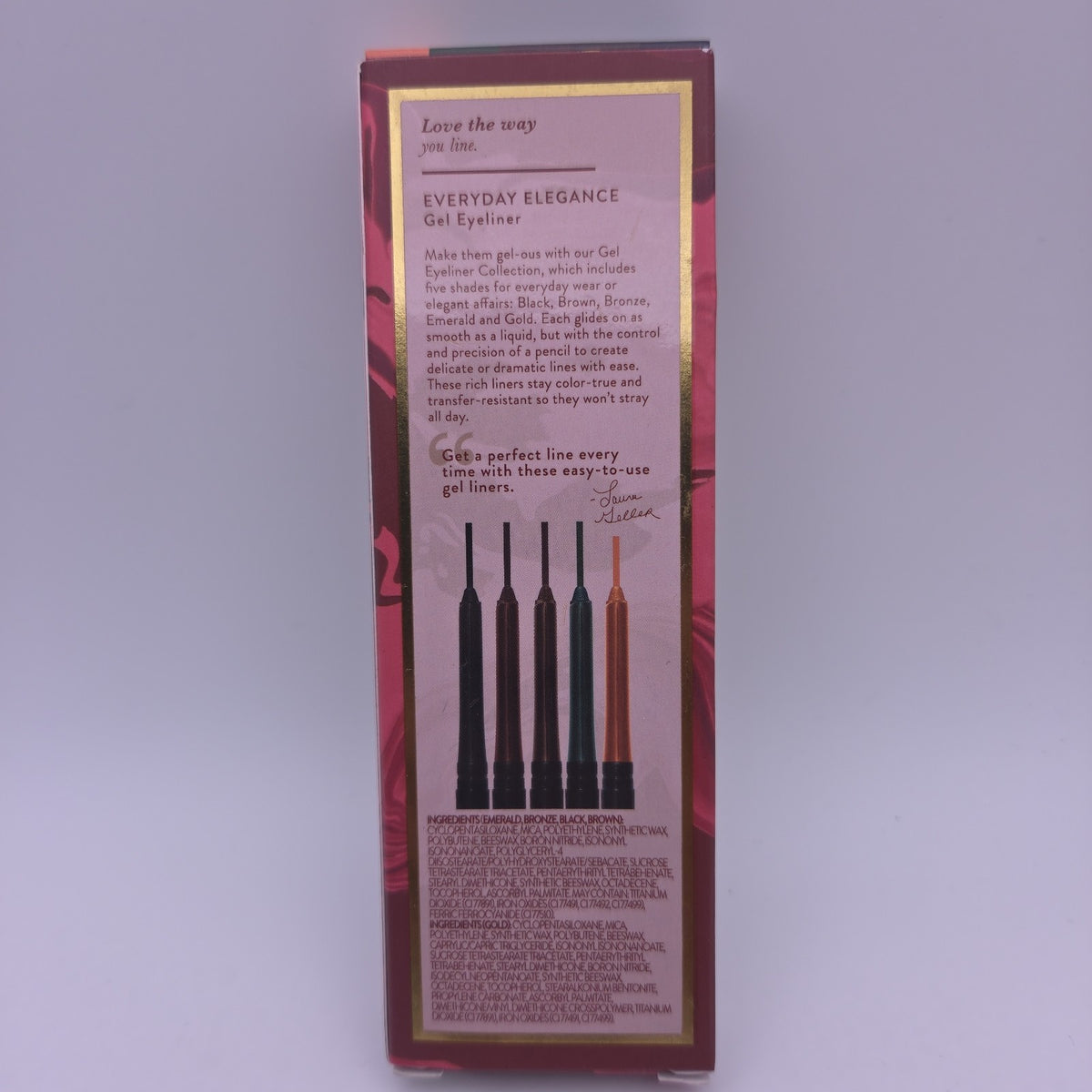 Gel Eyeliner Set - Black, Brown, Bronze, Emerald, Gold - 5 Pieces for Eye Makeup