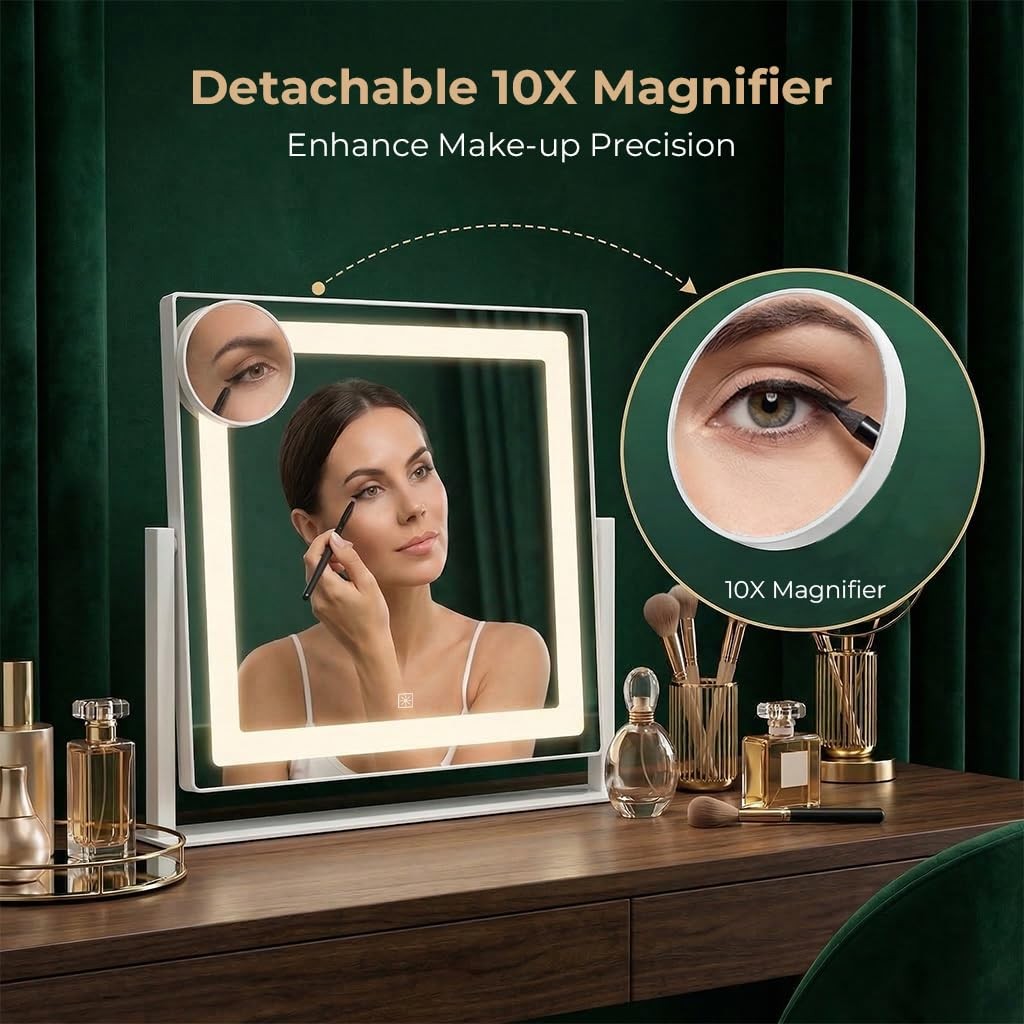Lighted Makeup Vanity Mirror with Touch Control, 12x16 Inches