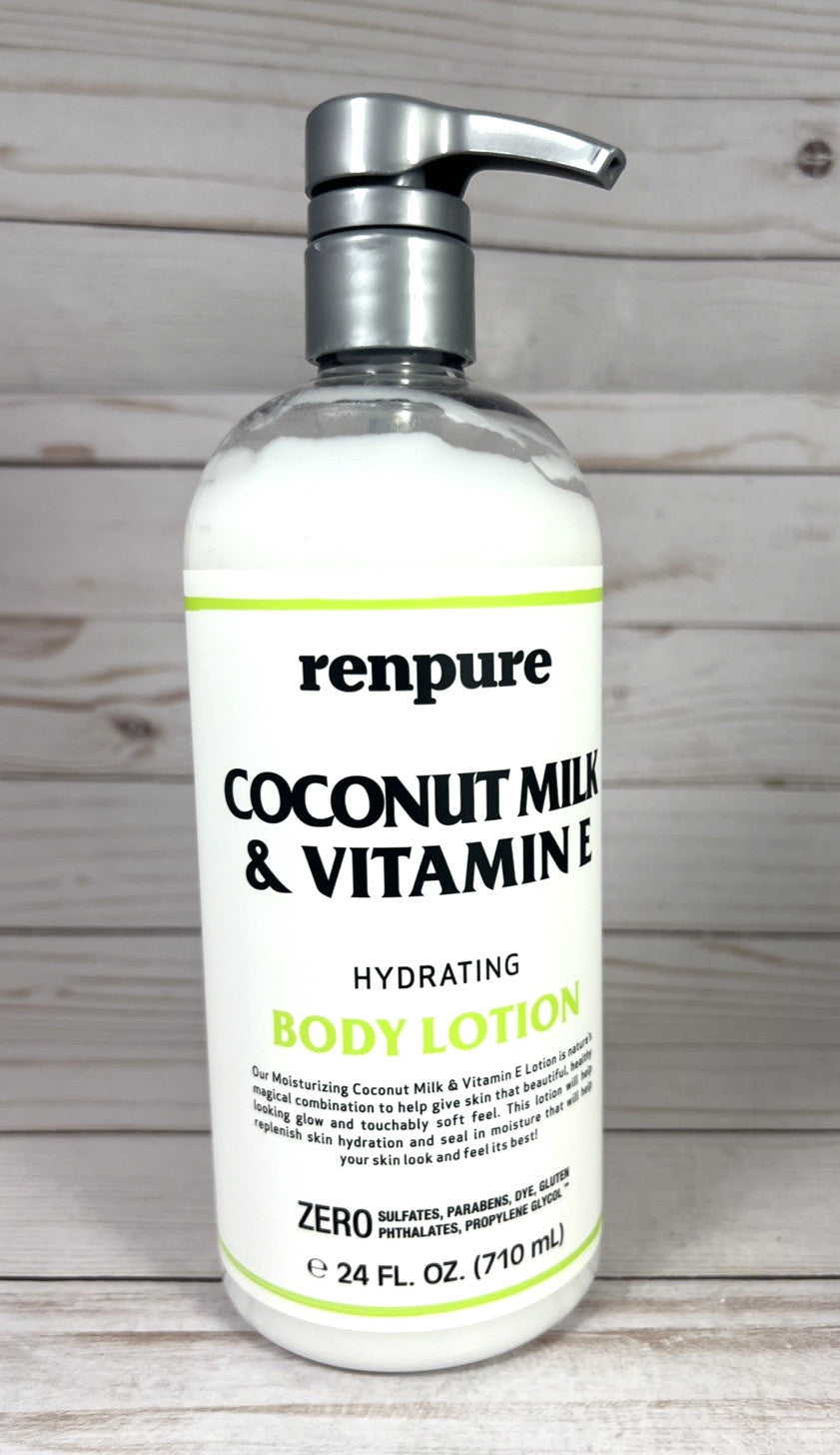 Renpure Coconut Milk & Vitamin E Body Lotion, 24oz (2-Pack)