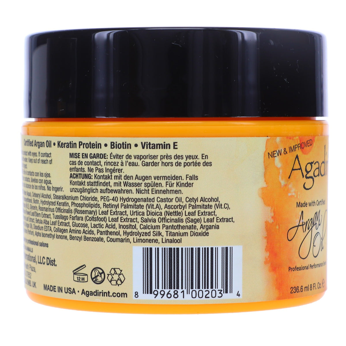Agadir Argan Oil Moisture Masque - Deep Hair Conditioning Treatment 8 oz