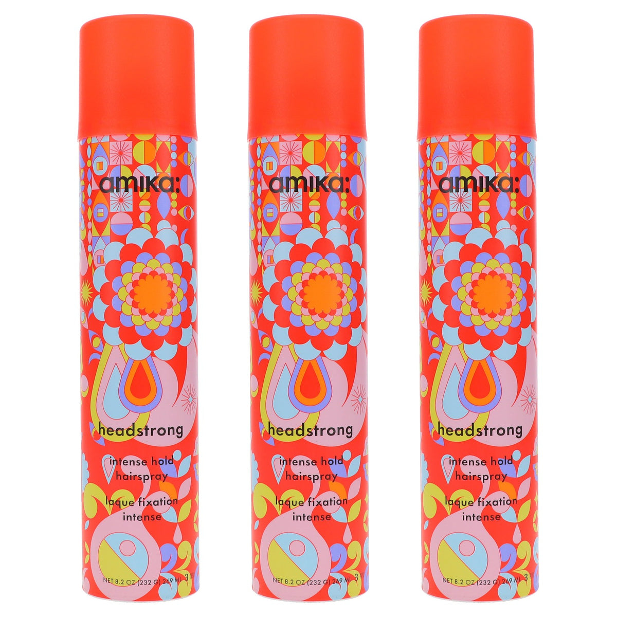 Intense Hold Hairspray - Fast-Drying, Strong Finish, 8.2 oz, 3 Pack