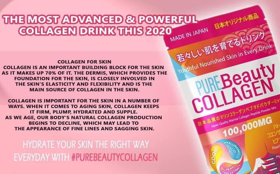 Pure Beauty Collagen Powder 100,000mg Marine Collagen Japan Made - Skin Support