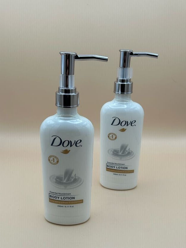 2 PACK Dove Body Care Lotion Pump Essential Nourishment Dry Skin 8oz
