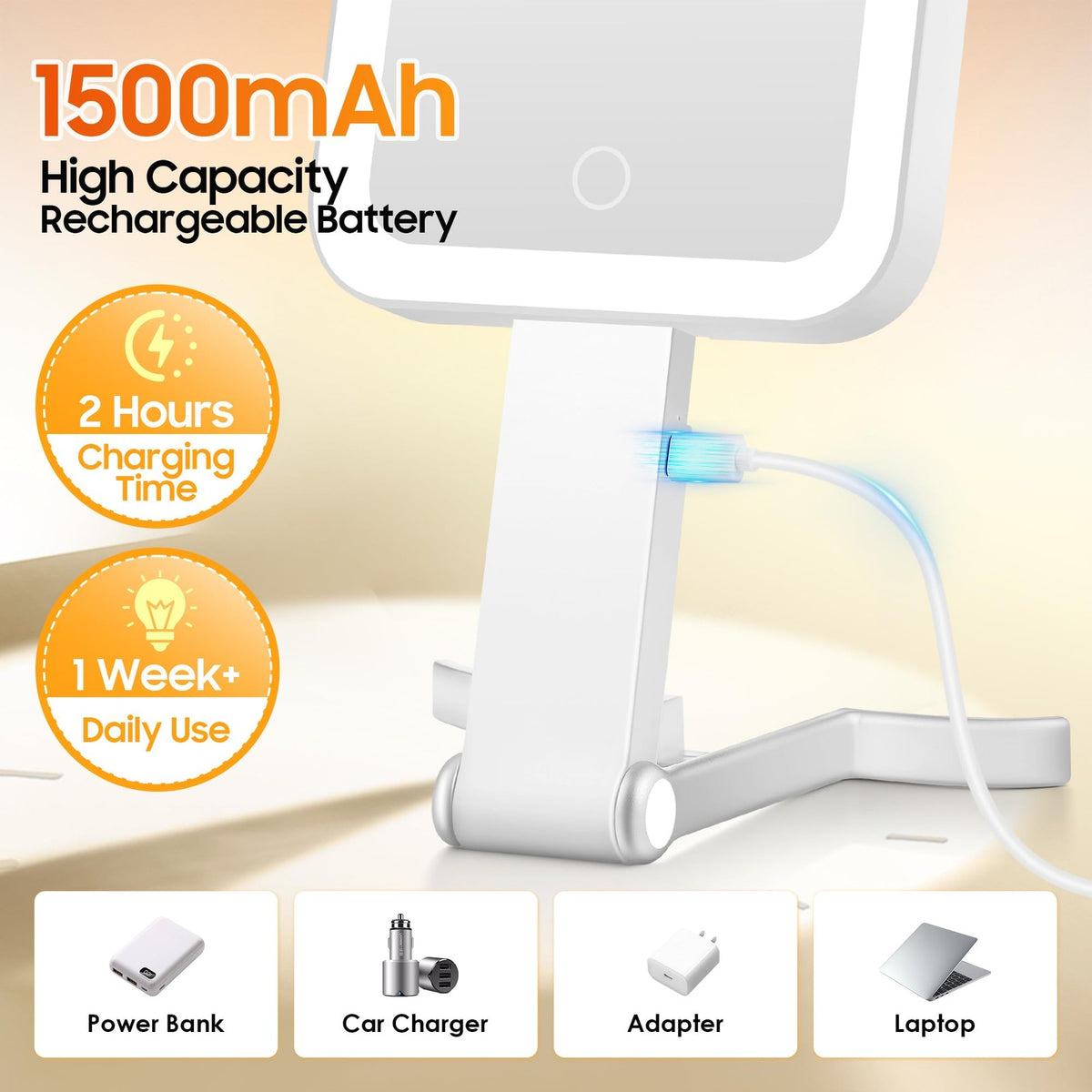 Travel Lighted Makeup Mirror with 30X Magnification & Adjustable LED Lights