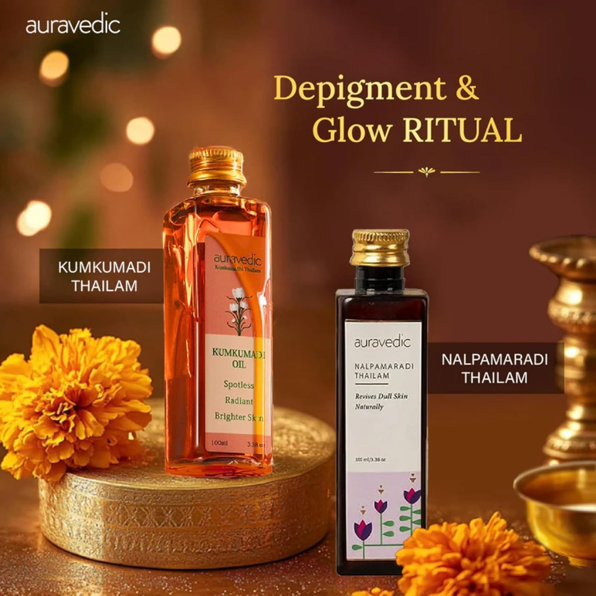 Natural Kumkumadi & Nalpamaradi Thailam - Lightweight Face Body Oil