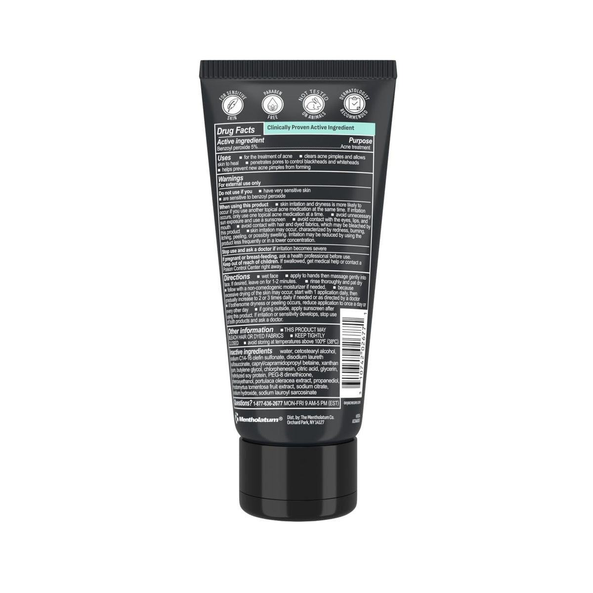 Benzoyl Peroxide Cream Cleanser for All Skin Types - 5 Ounce Unscented