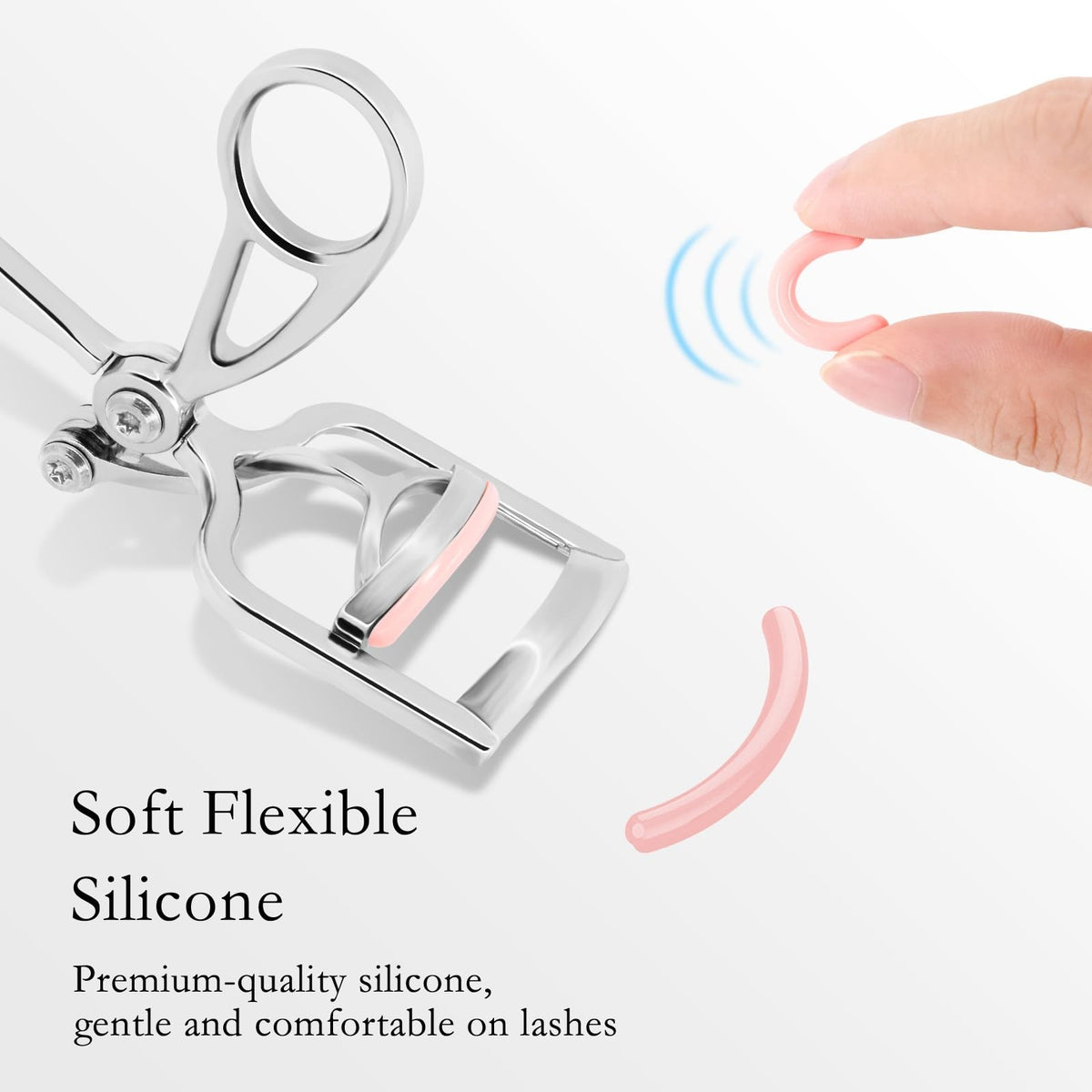 Professional Eyelash Curler Zinc Alloy Silver Long-Lasting Lash Curl Tool