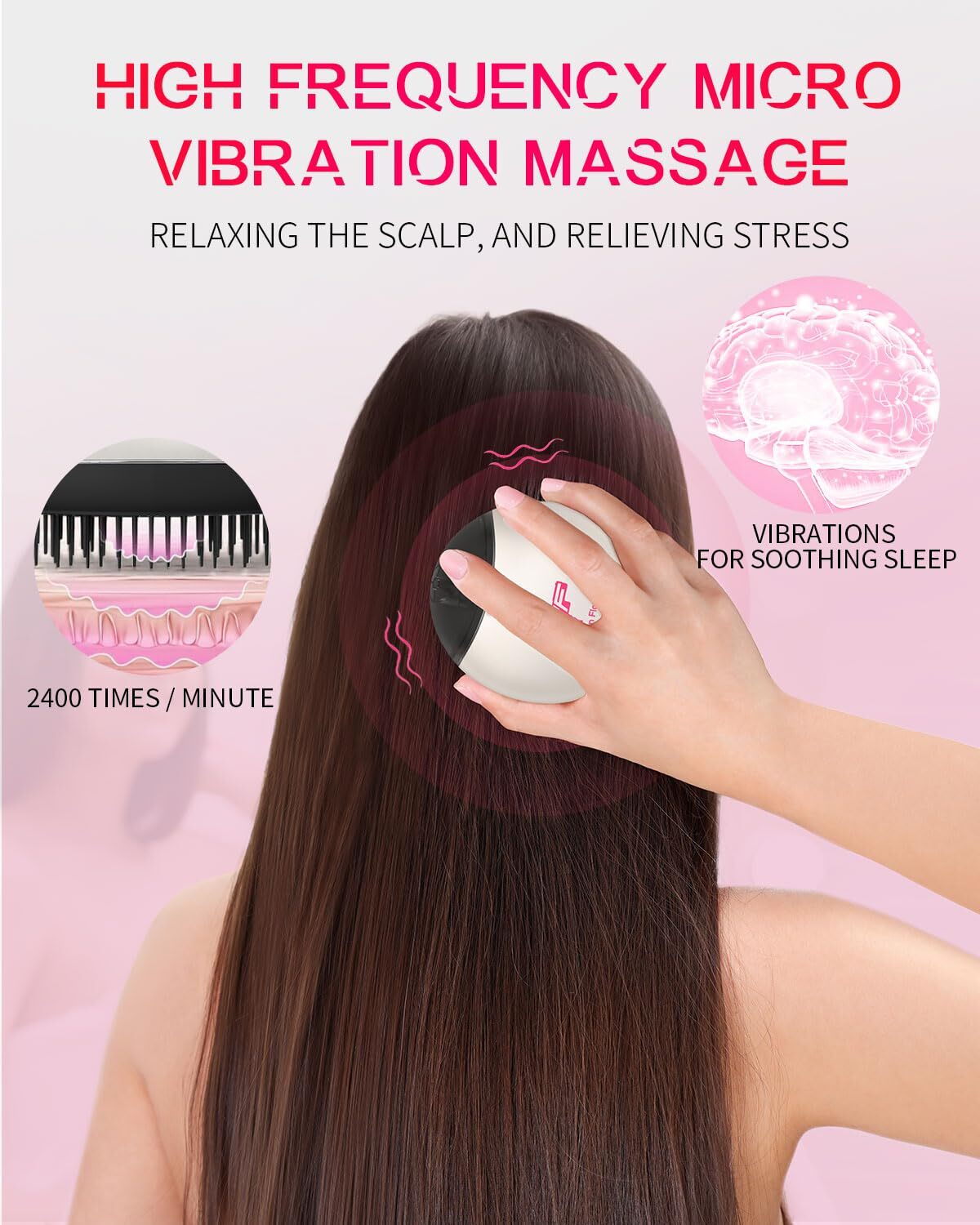 Essential Oil Mist Hair Brush with Negative Ions, Travel Hair Comb & Massager