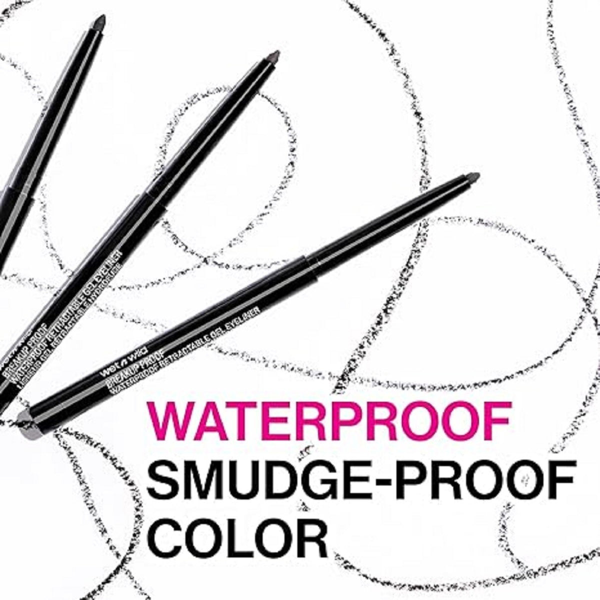 Waterproof Gel Eyeliner - Smudge Proof, Long Lasting, Blackest Black