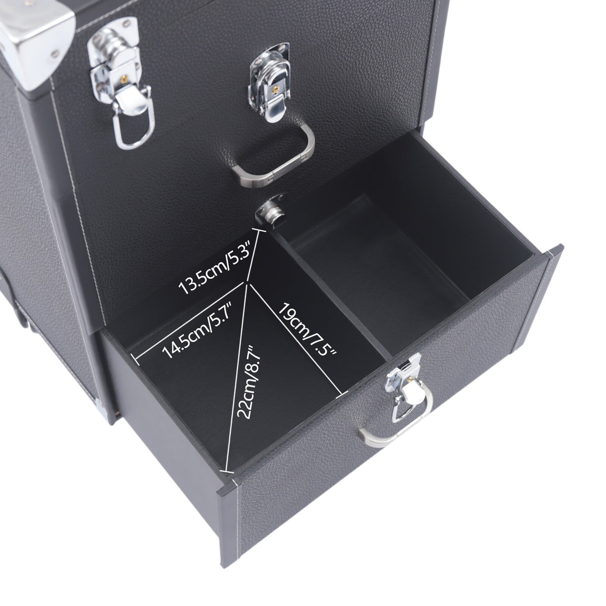 3-Tier Rolling Makeup Train Case with Nail Polish Storage Organizer