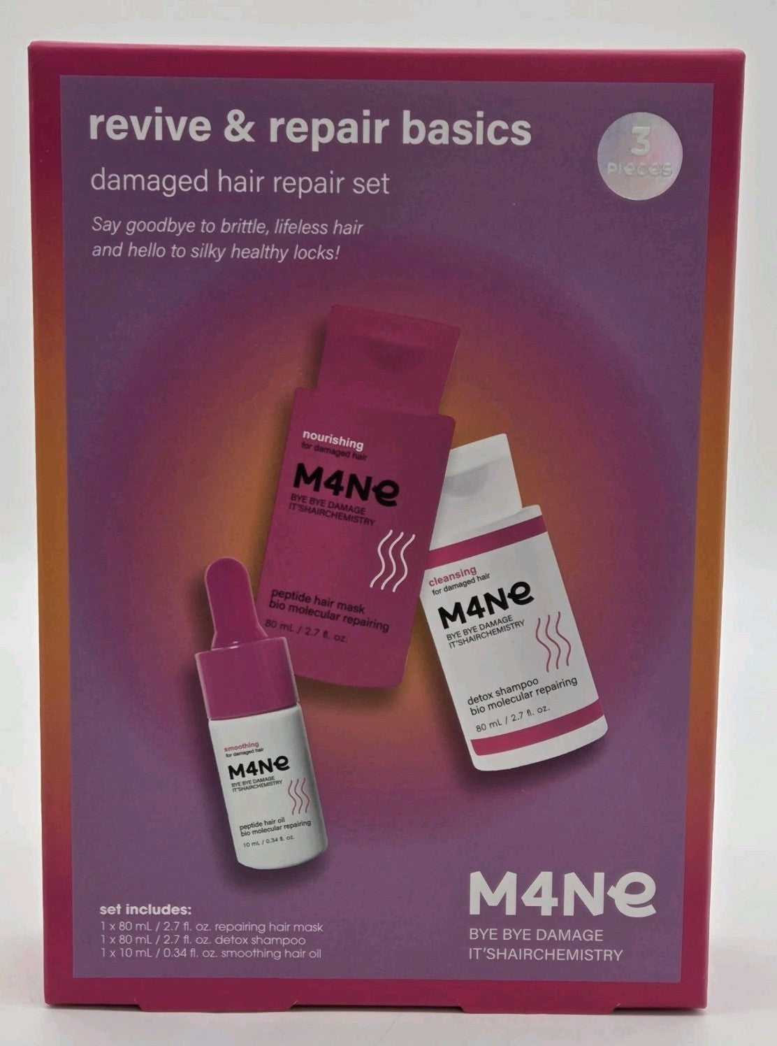 Hair Repair Set with Mask Oil and Detox Shampoo for Damaged Hair
