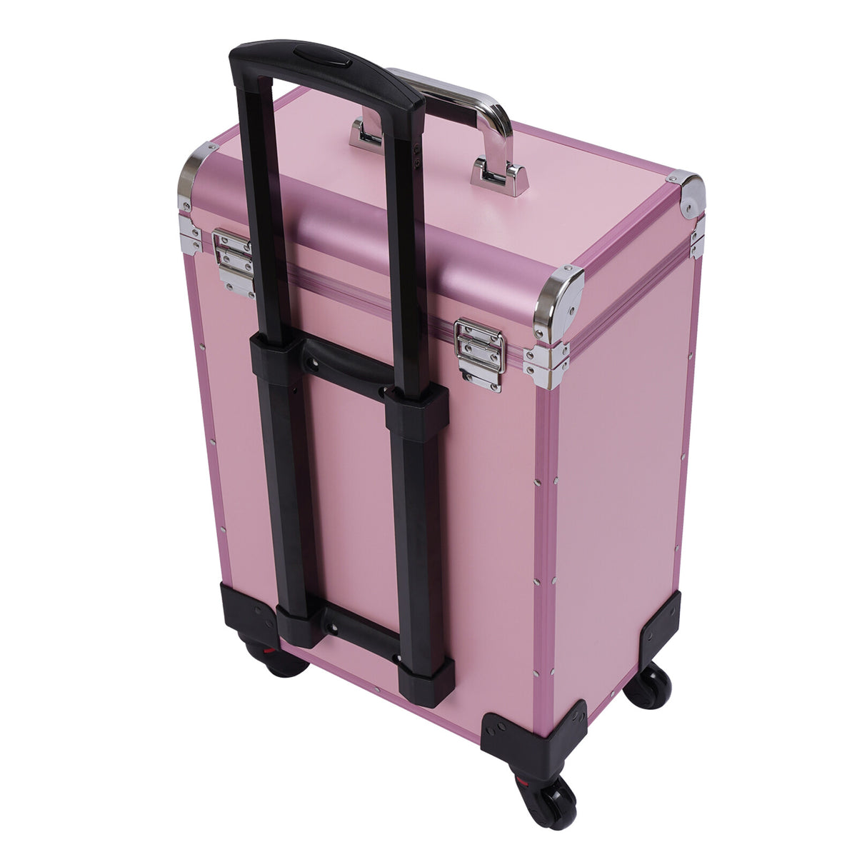Rolling Makeup Train Case with Multiple Layers and Large Capacity