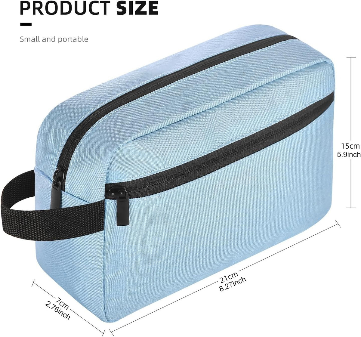Travel Toiletry Bag for Women & Men Hanging Cosmetic Organizer Sky Blue