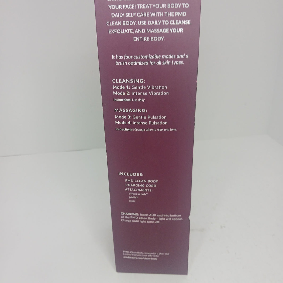 PMD Clean Body Smart Cleansing Device with Silicone Brush Berry NIB