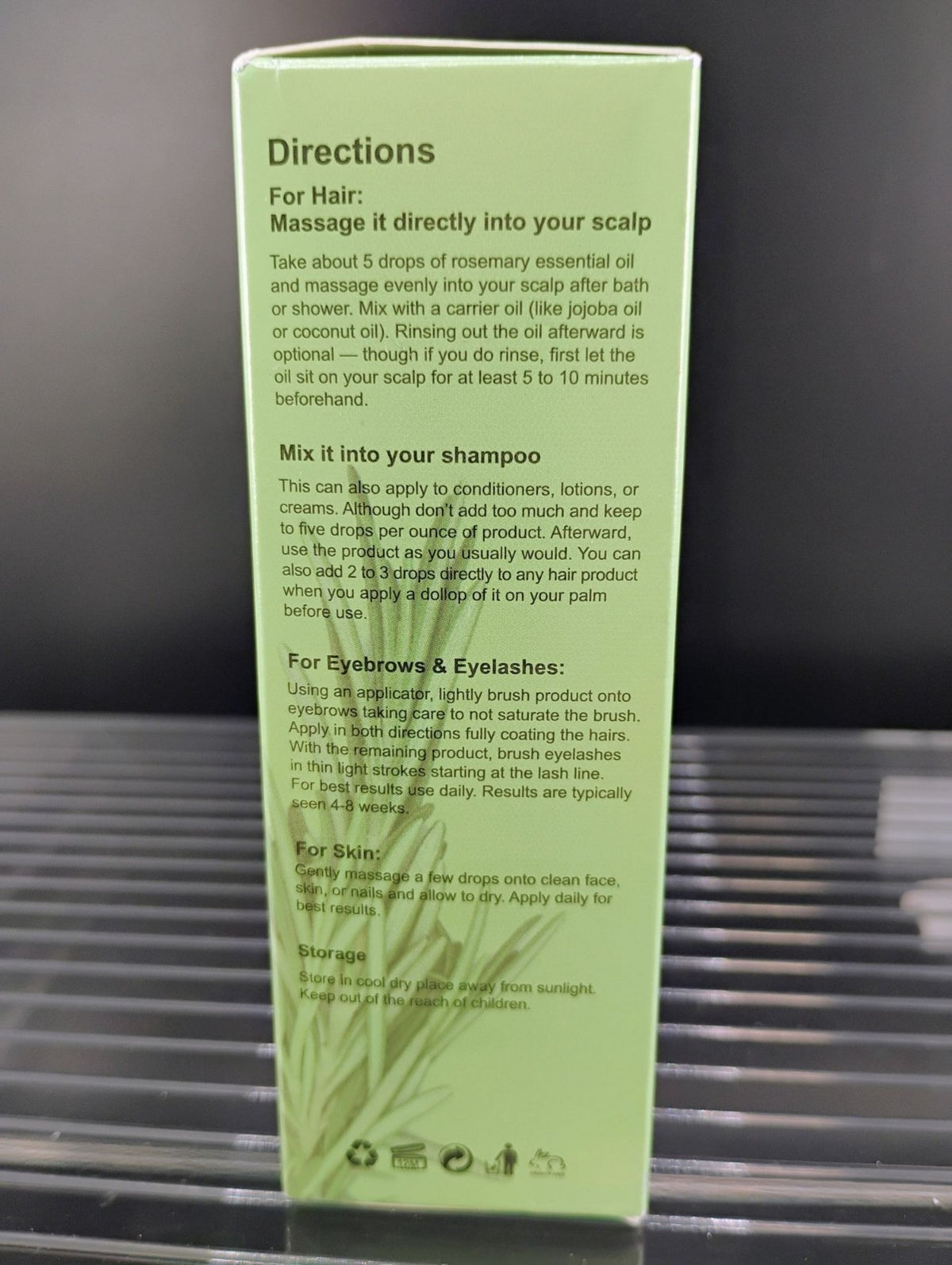 Hair Growth Oil for Scalp and Hair Strengthening with Rosemary Mint - 60ml