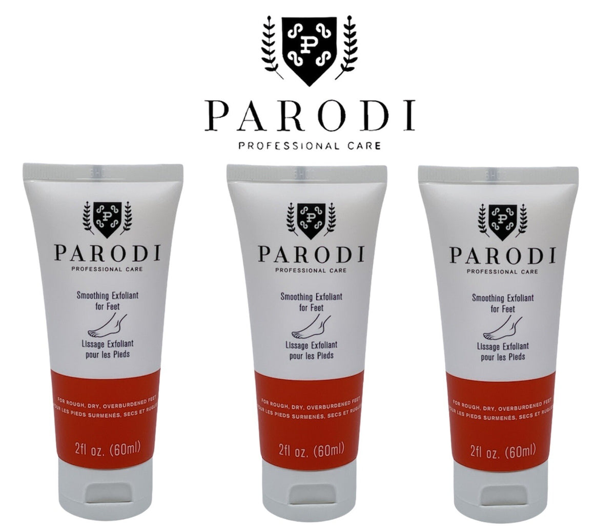 3 Pack Parodi Swiss Smoothing Foot Exfoliant 2 oz Rough Dry Feet