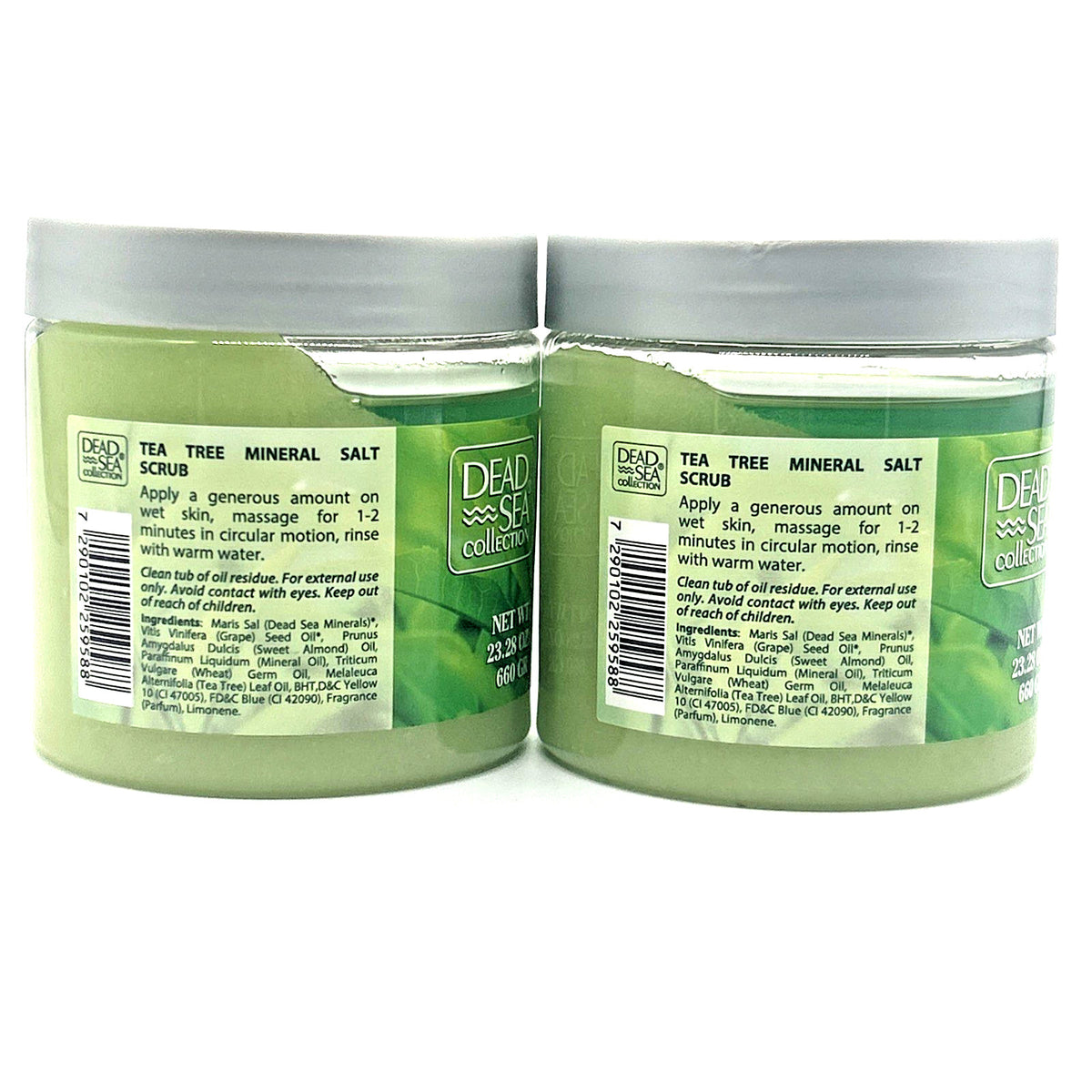 Dead Sea Collection Tea Tree Exfoliating Mineral Salt Scrub, 2-Pack