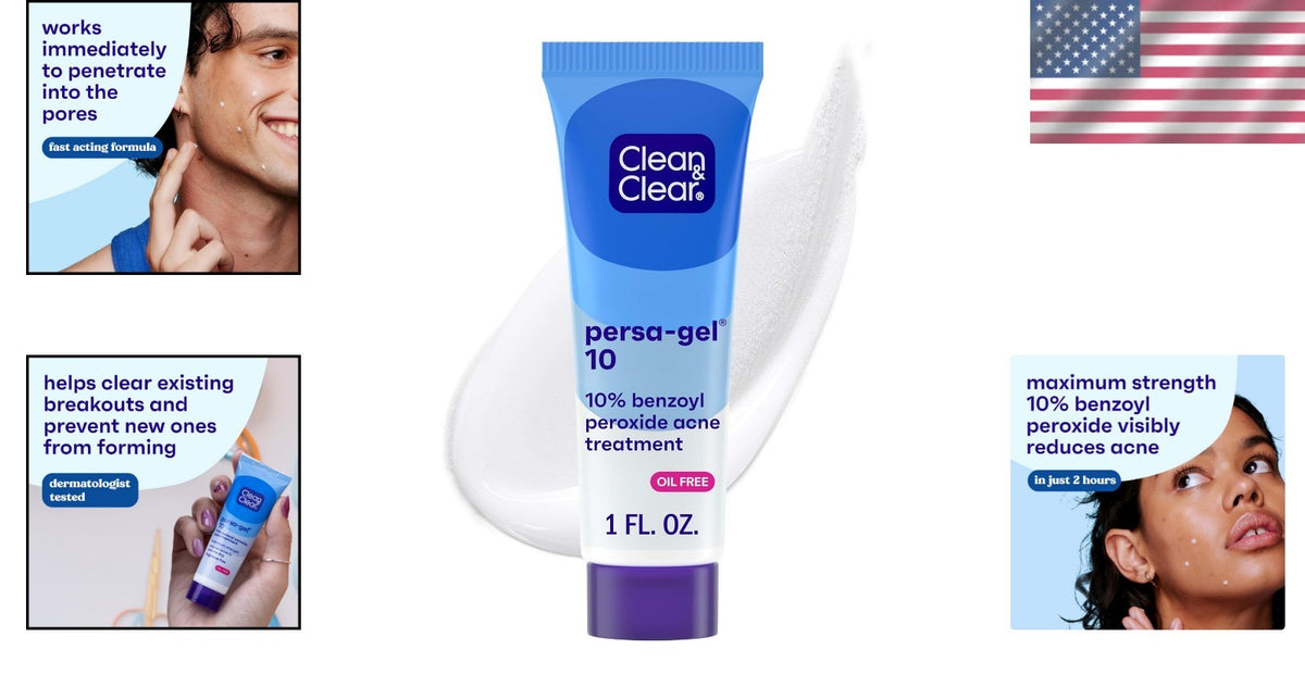 Maximum Strength Acne Spot Treatment Gel with 10% Benzoyl Peroxide - 1 oz, Cruelty-Free