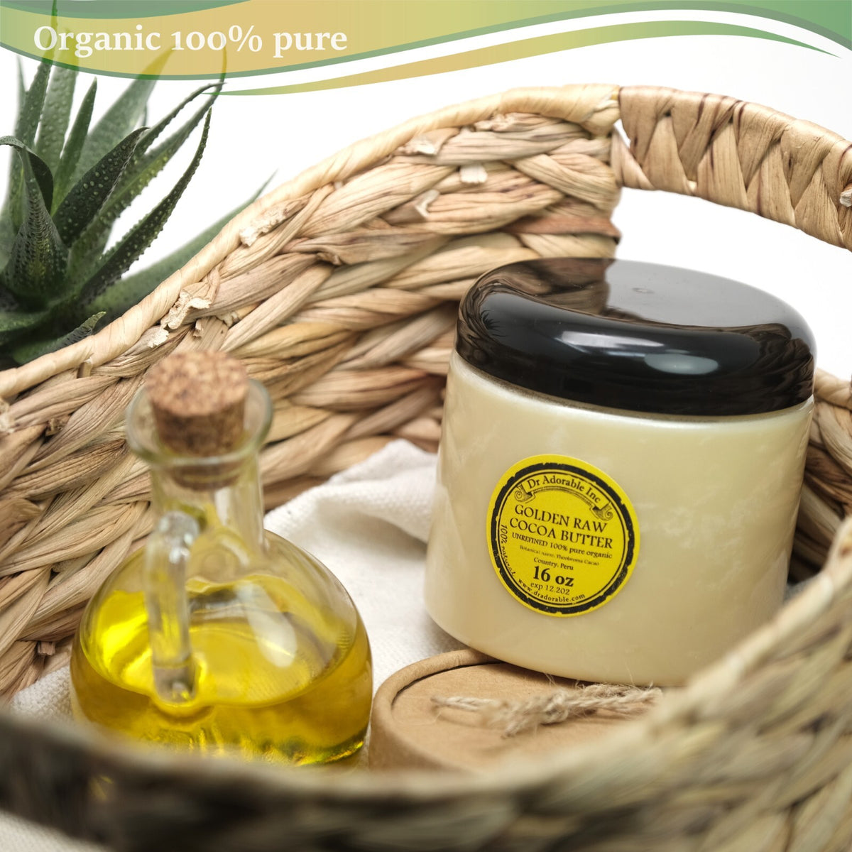 Organic Cold Pressed Cocoa Butter - Golden Raw Pure
