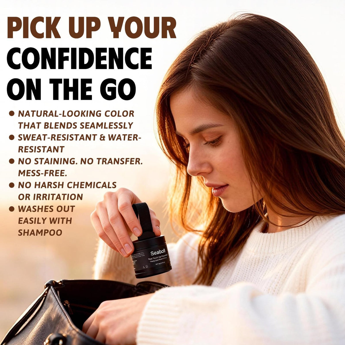 Root Touch Up Hair Color Powder - Light Brown, 0.14 oz