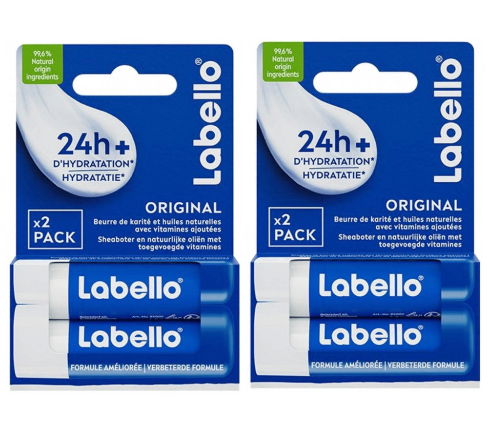 4 Pack Lip Balm Set - Long-Lasting Hydration with Shea Butter