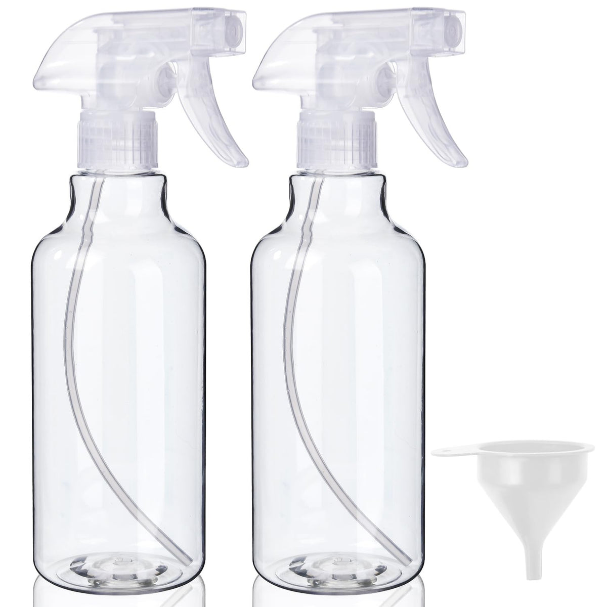 Heavy Duty Plastic Spray Bottles 2-Pack, 16.9 Oz with Mist & Stream Modes