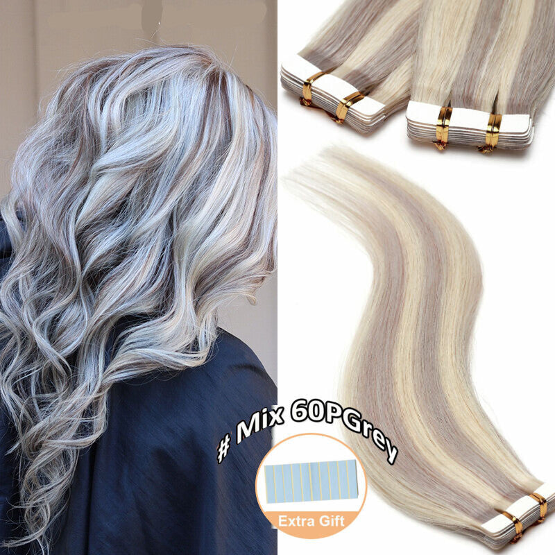 Remy Human Hair Extensions Full Head Tape-In Hair Weft Natural Style & Length
