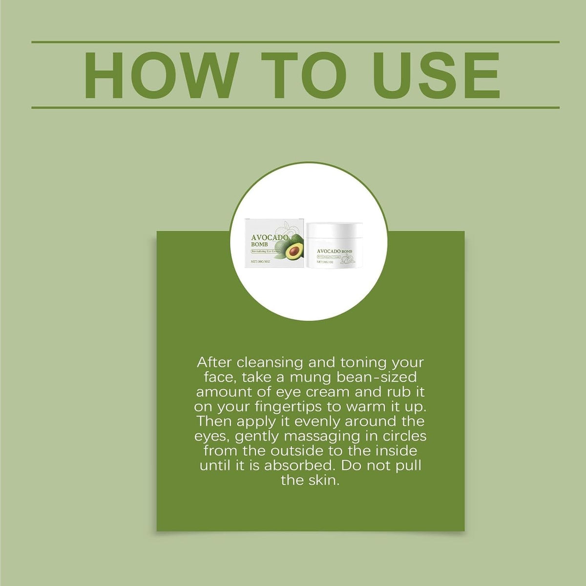 Avocado Eye Cream for Fine Lines Puffiness and Firming - 30g