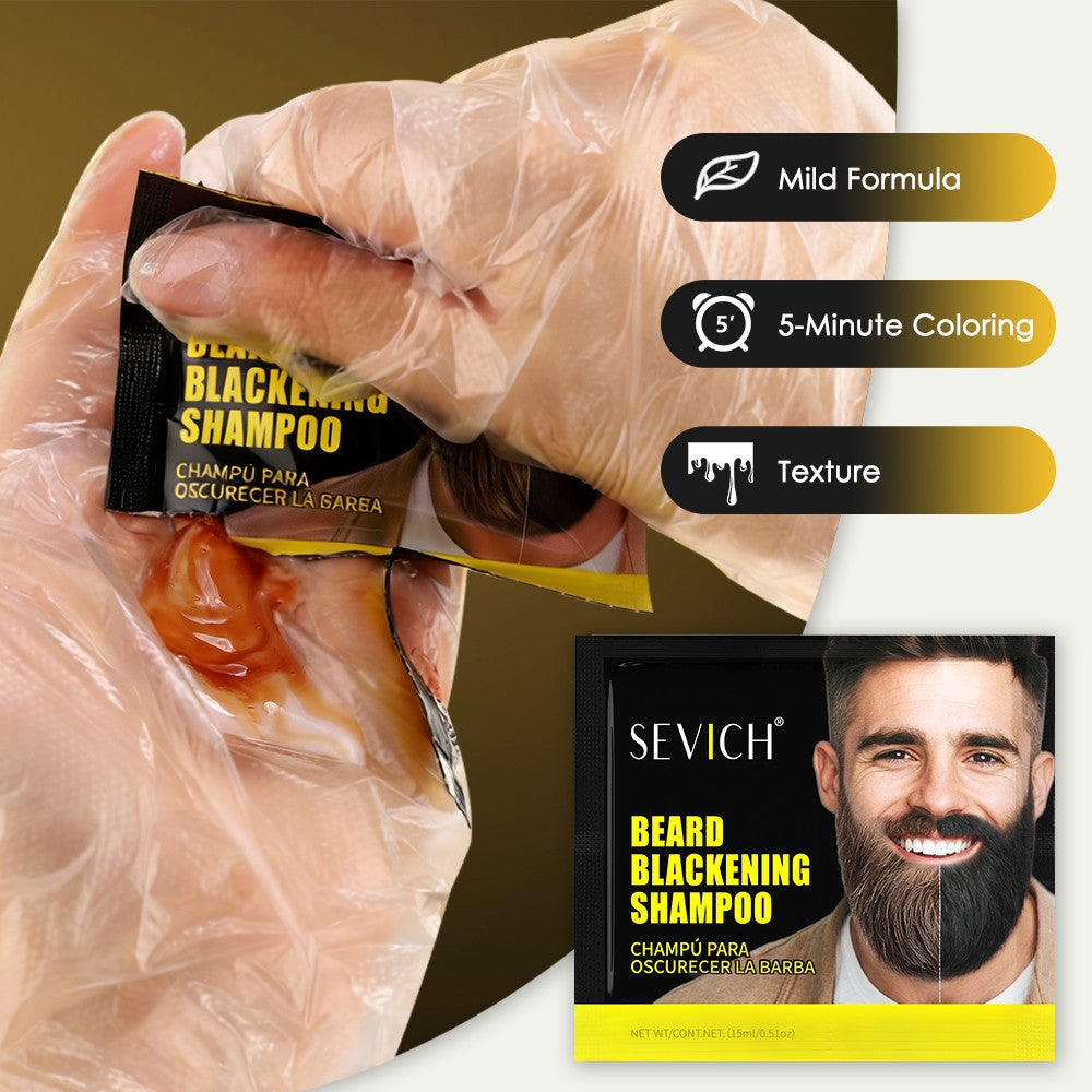 Black Beard & Mustache Dye - 5 Minute Fast Color, 10 Pack